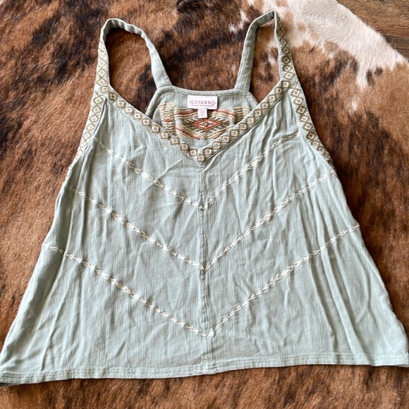 Shyanne Women's Embroidered V-Neck Slate Cami - Picture 2 of 7